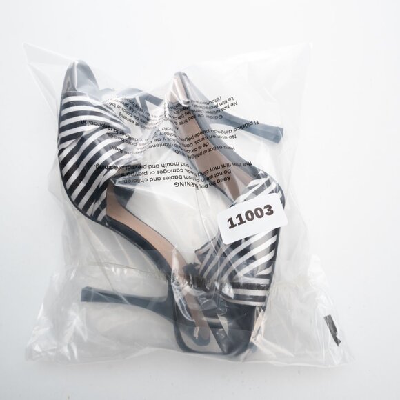 ZARA Trafaluc black white stripe high heels size 40 - Picture 12 of 12